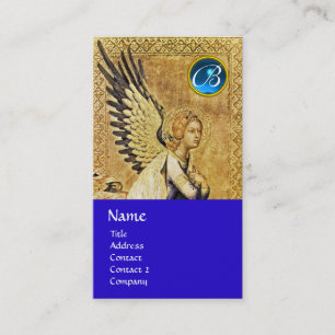 ANNUNCIATION ANGEL MONOGRAM, Blue Sapphire guld Visitkort