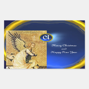 ANNUNCIATION ANGEL MONOGRAM, Blue Sapphire Rektangulärt Klistermärke