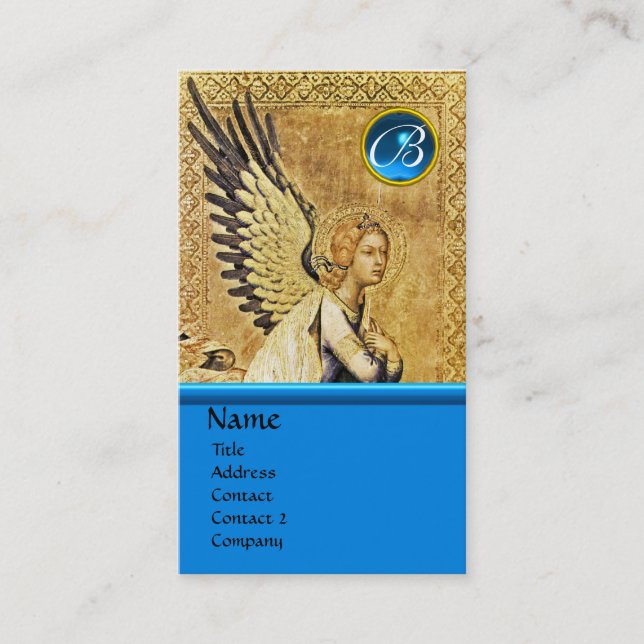 ANNUNCIATION ANGEL MONOGRAM, Blue Sapphire silver Visitkort (Framsida)