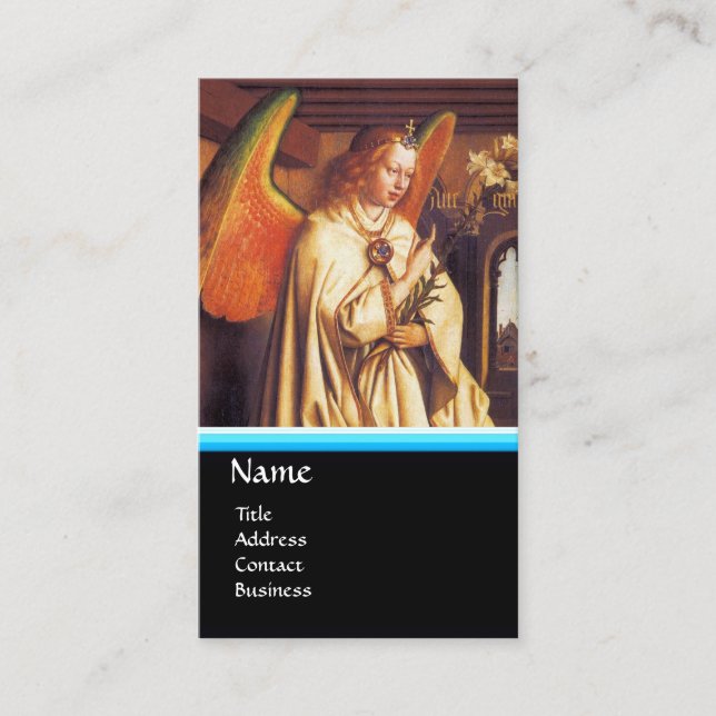 ANNUNCIATION ANGEL MONOGRAM, Blue Sapphire Visitkort (Framsida)