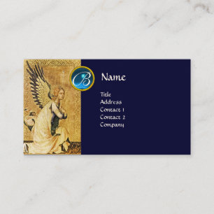 ANNUNCIATION ANGEL MONOGRAM, Blue Sapphire Visitkort