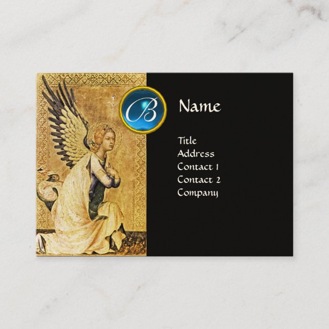 ANNUNCIATION ANGEL MONOGRAM, Blue Sapphire Visitkort (Framsida)