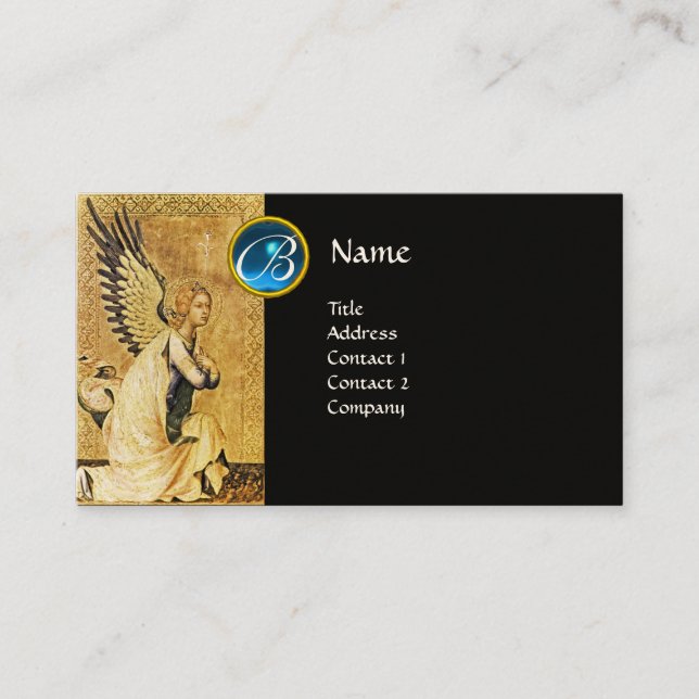 ANNUNCIATION ANGEL MONOGRAM, Blue Sapphire Visitkort (Framsida)