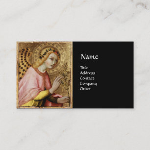 ANNUNCIATION ANGEL MONOGRAM, Red Ruby Guld Visitkort