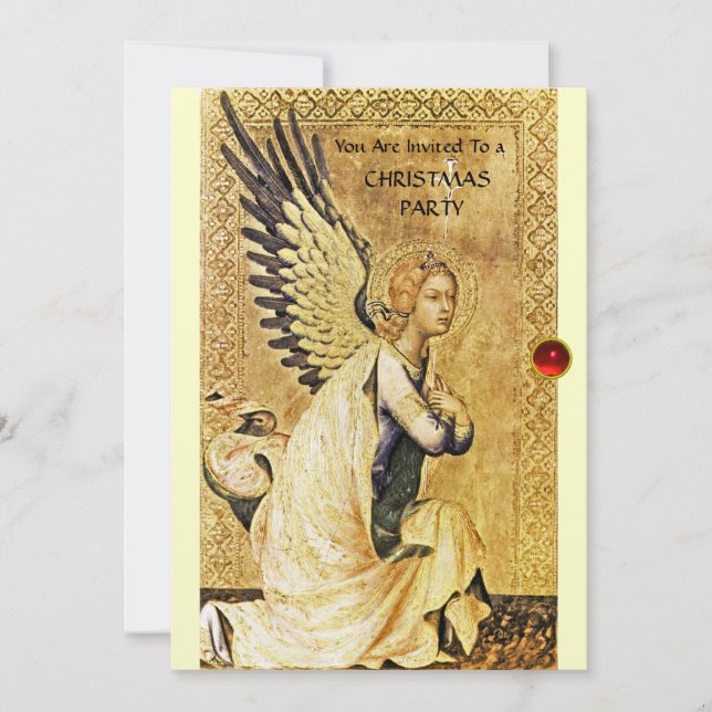 ANNUNCIATION ANGEL MONOGRAM ,Red Ruby Inbjudningar (Framsida)