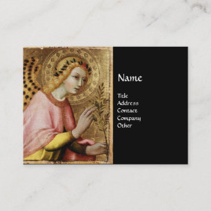 ANNUNCIATION ANGEL MONOGRAM, Red Ruby Visitkort