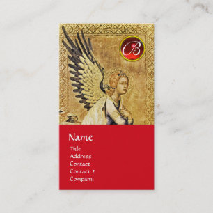 ANNUNCIATION ANGEL MONOGRAM, röd ruby platinum Visitkort
