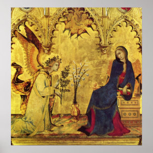 Annunciation Angel och Madonna Poster
