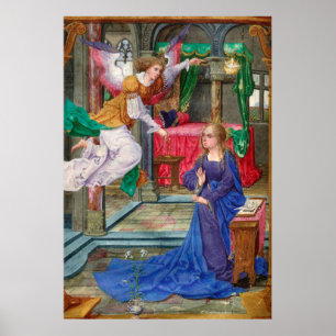 Annunciation Angel och Mary Medieval religiösa art Poster