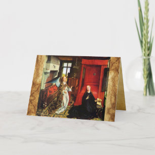 ANNUNCIATION Archangel Gabriel ,Virgin Parchment Helgkort