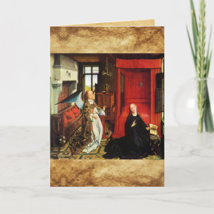 ANNUNCIATION Archangel Gabriel ,Virgin Parchment Helgkort
