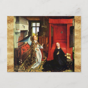 ANNUNCIATION Archangel Gabriel ,Virgin Parchment Vykort