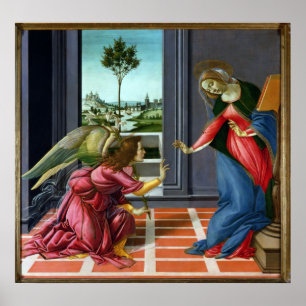 Annunciation av Sandro Botticelli Poster