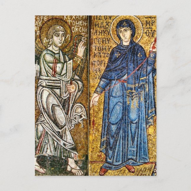 Annunciation Byzantine Mosaic Icon Vykort (Framsida)