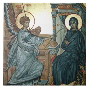 Annunciation - Byzantinesymbol Kakelplatta
