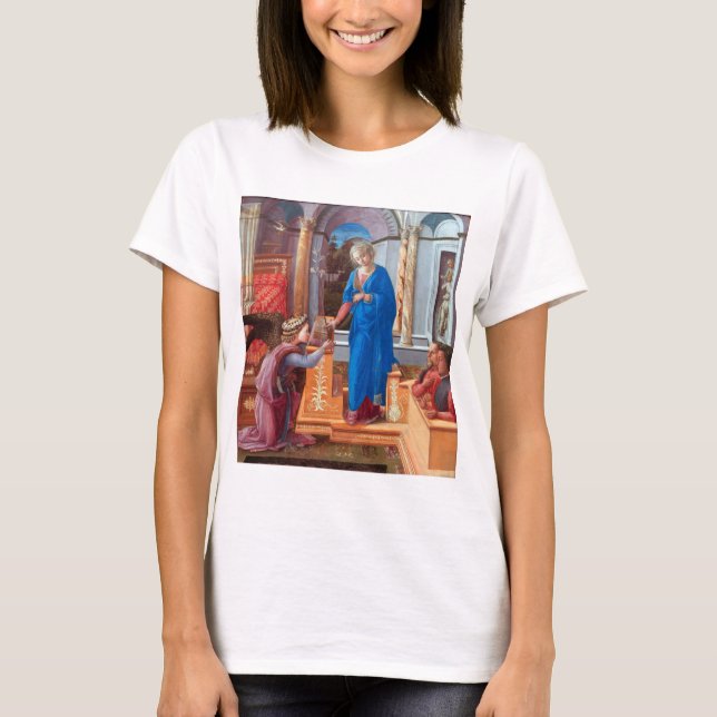 Annunciation, Filippo Lippi, 1440 T Shirt (Framsida)
