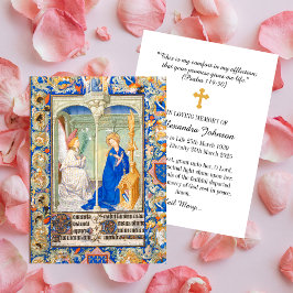 Annunciation Hail Mary Funeral Memorial Prayer Anteckningskort