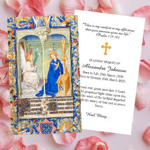 Annunciation Hail Mary Funeral Memorial Prayer Visitkort