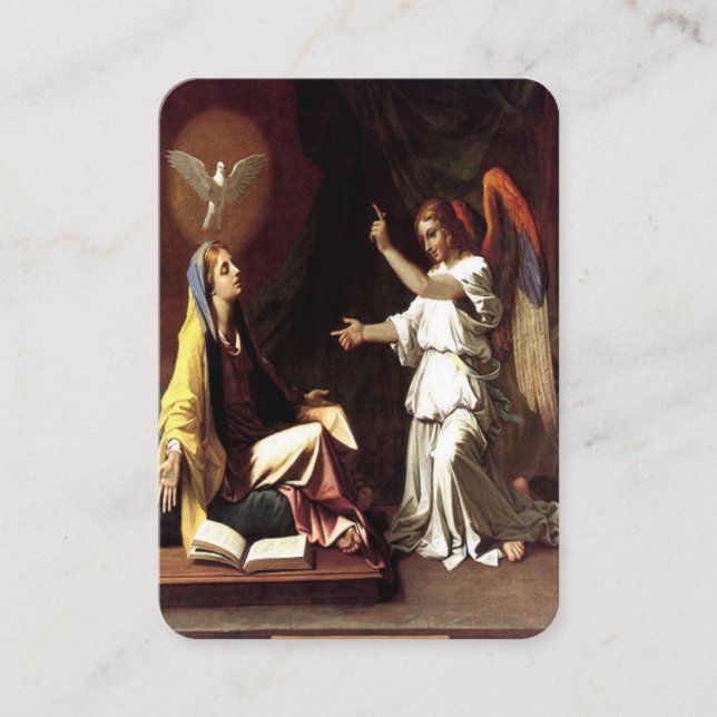 Annunciation Hail Mary Prayer Card Visitkort (Framsida)