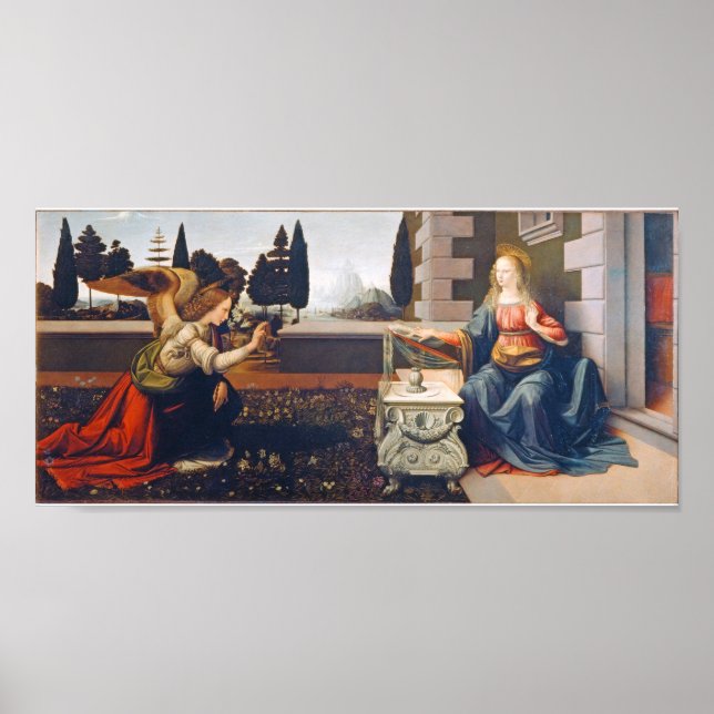 Annunciation, Leonardo da Vinci, 1472-1473 Poster (Framsidan)