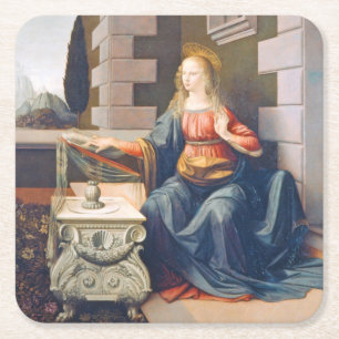 Annunciation, Leonardo da Vinci, 1472-1473 Underlägg Papper Kvadrat