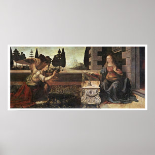 Annunciation Leonardo Da Vinci, 1473 Poster