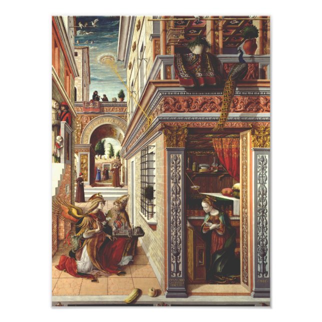 Annunciation med Saint Emidius Fototryck (Framsidan)
