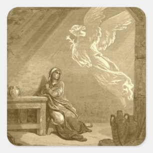 Annunciation of Blsed Virgin Mary Fyrkantigt Klistermärke