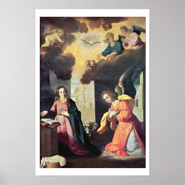 Annunciation (olja på canvas) poster (Framsidan)