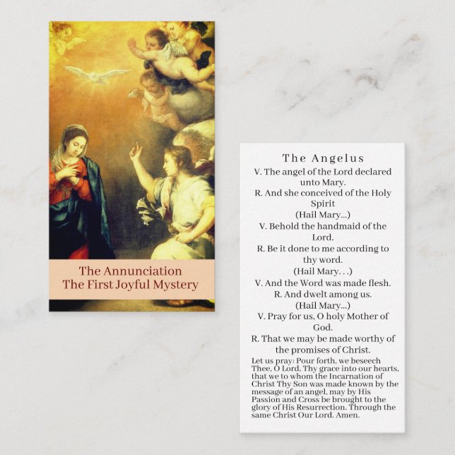 Annunciation Prayer Card (Fram/baksida)