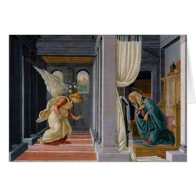 Annunciation Sandro Botticelli Hälsningskort (Framsidan Horizontal)
