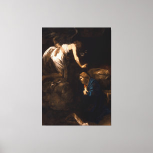 Annunciation vid Caravaggio (1608) Canvastryck