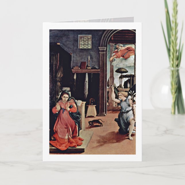 Annunciation vid den Lorenzo lottoen Kort (Framsida)