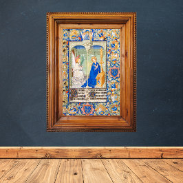 Annunciation Virgin Mary Medieval Illumination Poster