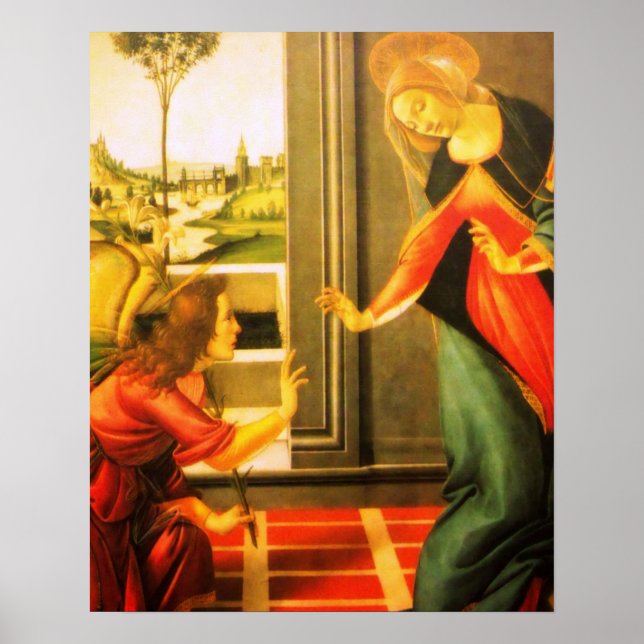 Annunciation Virgin Mary och Archangel Gabriel Poster (Framsidan)