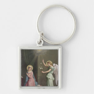 Annunciationen, 1859 fyrkantig silverfärgad nyckelring