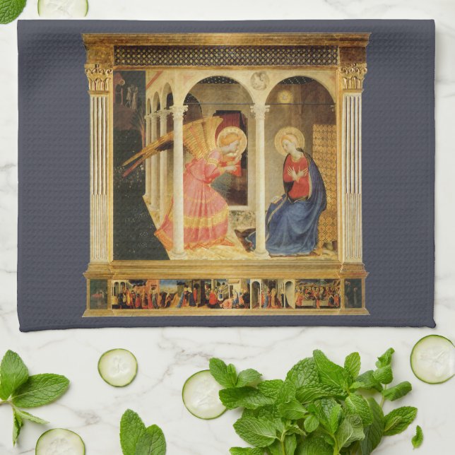 Annunciationen av Fra Angelico, renässansens finko Kökshandduk (Vikta)
