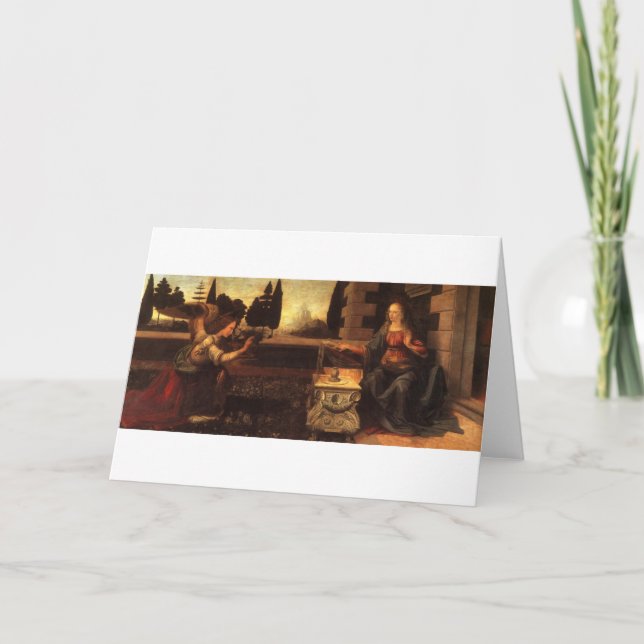 Annunciationen av Leonardo Da Vinci C. 1472-1475 Kort (Framsida)