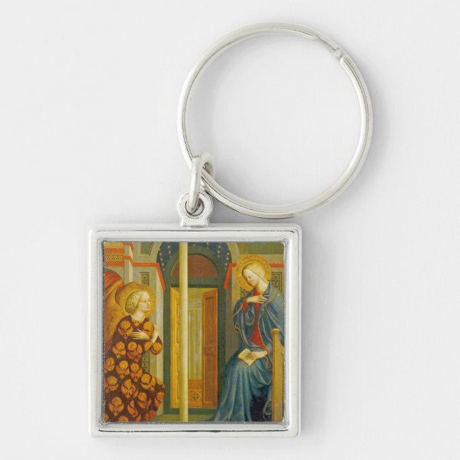 Annunciationen, C. 1423-24 Fyrkantig Silverfärgad Nyckelring (Framsidan)
