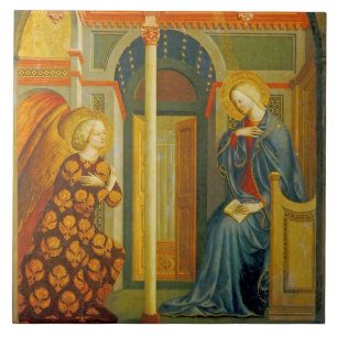 Annunciationen, C. 1423-24 Kakelplatta