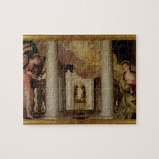 Annunciationen, c.1551-53 (olja på kanfas) pussel (Horisontell)