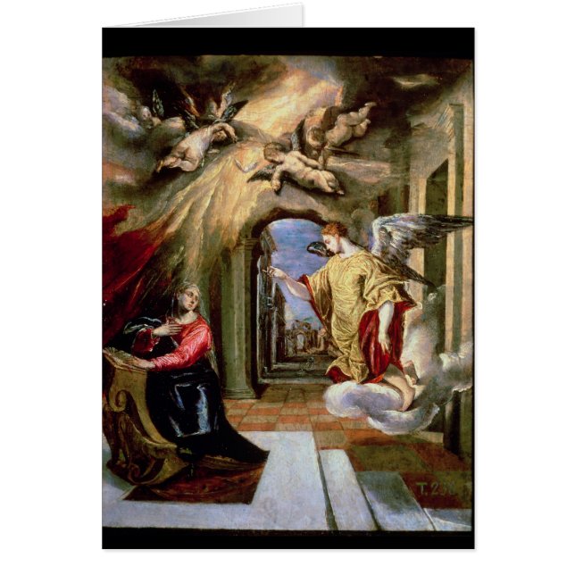 Annunciationen, c.1570-73 hälsningskort (Framsidan)