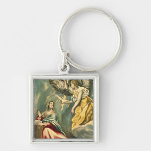 Annunciationen, c.1595-1600 fyrkantig silverfärgad nyckelring
