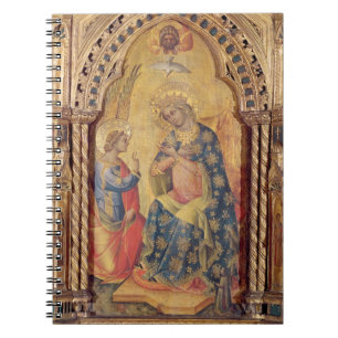 Annunciationen (del av polyptych) (olja på panel anteckningsbok