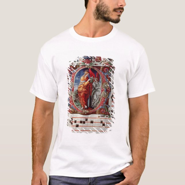 Annunciationen, historiated initiala 'O T Shirt (Framsida)