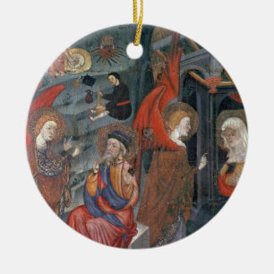 Annunciationen med shepherds skapar ost i t julgransprydnad keramik