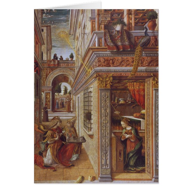 Annunciationen med St. Emidius, 1486 Hälsningskort (Framsidan)
