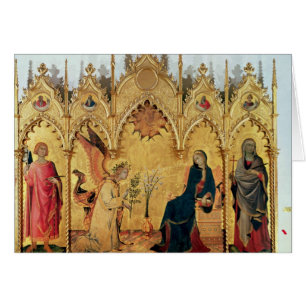 Annunciationen med St Margaret och St. Hälsningskort