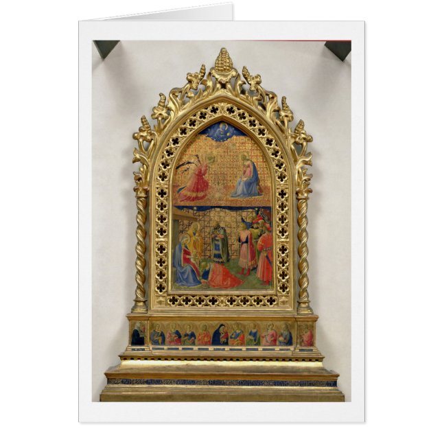 Annunciationen och tillbedjan av magina (te hälsningskort (Framsidan)