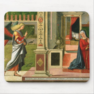Annunciationen (olja på panel) (specificera av musmatta